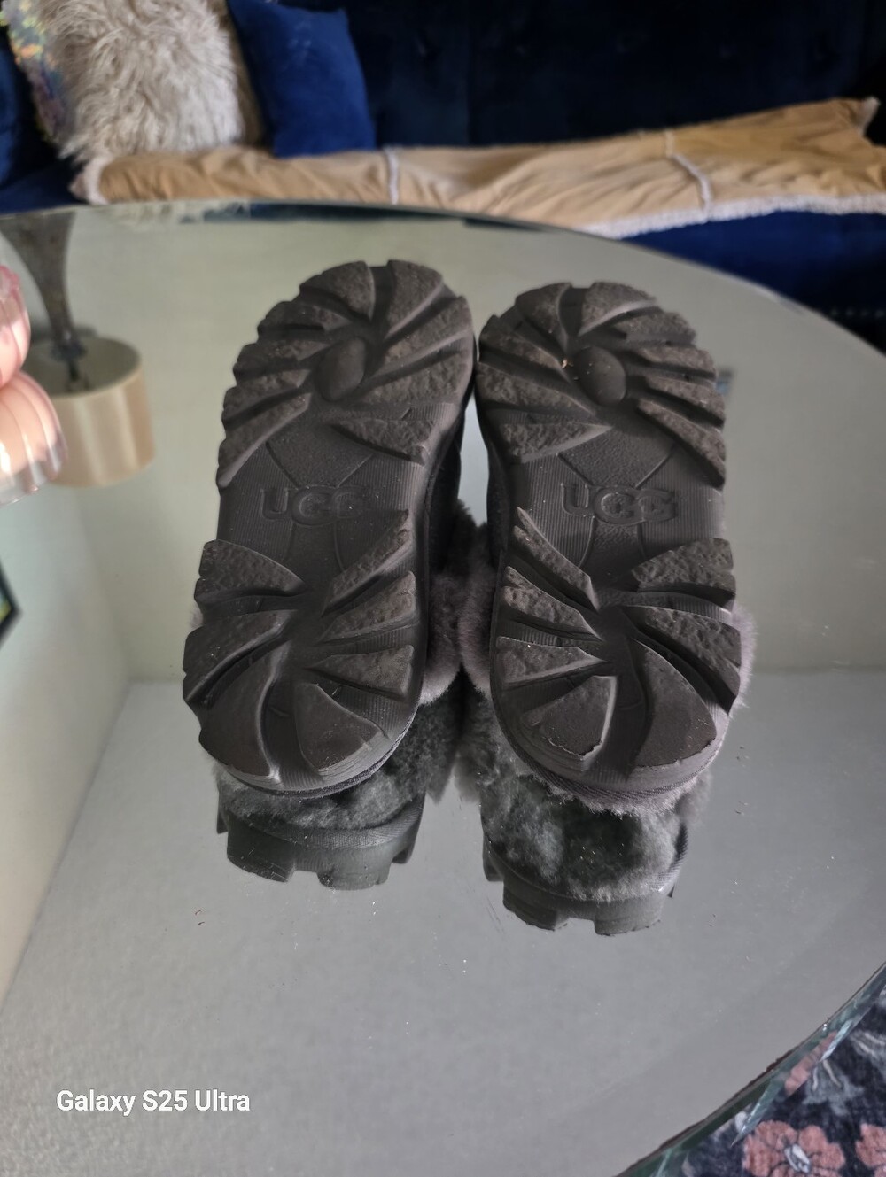 UGG COQUETTE METTALIC SLIPPERS SIDE LOGO SZ9 - Picture 3 of 9